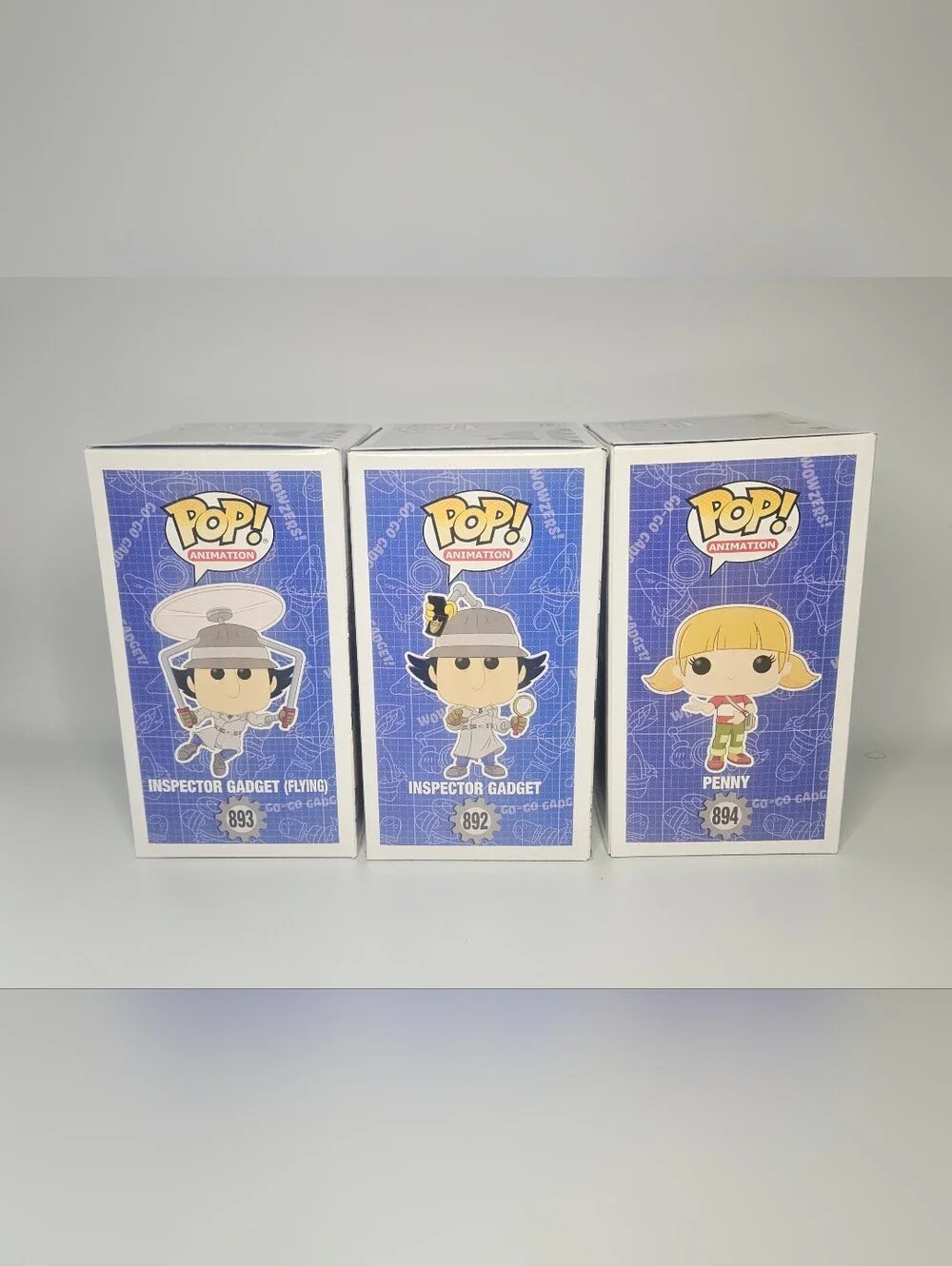 Funko Pop! Vinyl Inspector Gadget (Chase), Penny, and Flying Gadget Figures Lot